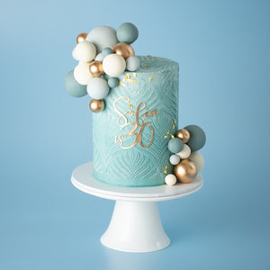 
                  
                    Load image into Gallery viewer, &amp;quot;Umberlee&amp;quot; Sea Foam Geometric Cake
                  
                