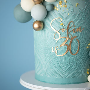 
                  
                    Load image into Gallery viewer, &amp;quot;Umberlee&amp;quot; Sea Foam Geometric Cake
                  
                